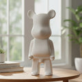 Oso Popobe Decorativo Ceramica En Crudo 25x10x9cm  Blanco