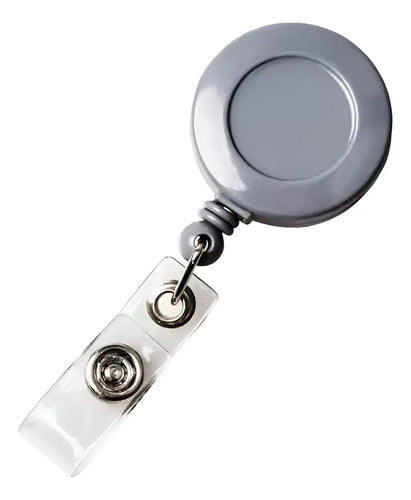 Yoyo Retráctil Porta Carnet Gris X 12 Unidades Gris