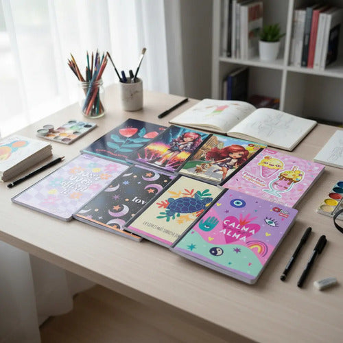 Cuaderno Grande Cosido Rayado 100 Hojas X 6 Unidades