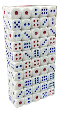 Dados Medianos X 100 Unidades (50 Pares) 1.3x1.3cm Blanco
