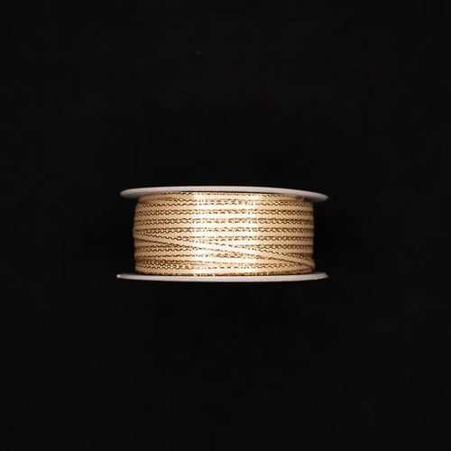 Cinta Borde Lurex Oro Color Beige Raso Tela 100 Mts X 3mm Beige