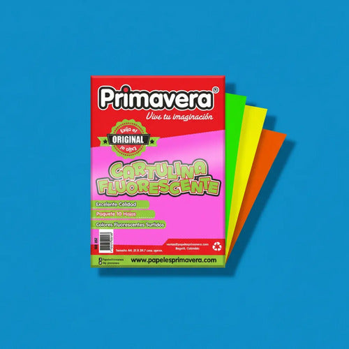 Cartulina Fluorescente Colores Surtidos 1/8 X 10 Unidades Surtido Fluorescente