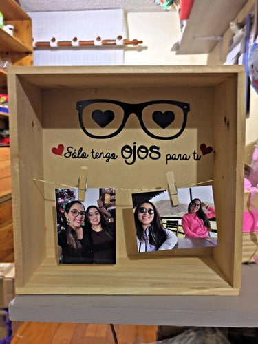 Cuadro De Mesa Con Fotos Y Mensaje Para Regalo Marrón Claro