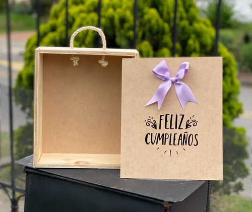 Cajas En  Madera Para Regalo De Feliz Cumpleaños
