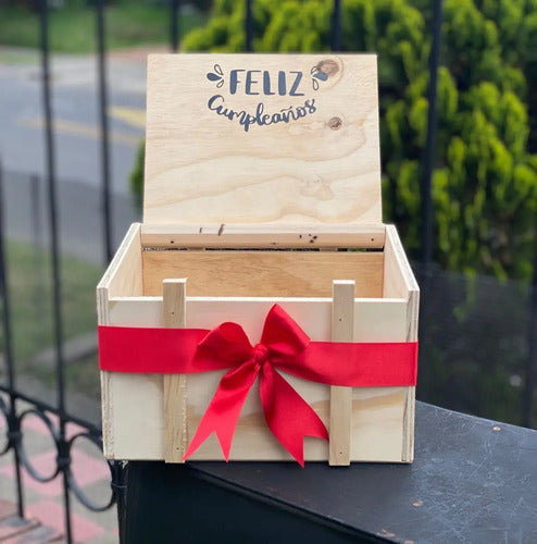 Cajas En  Madera Para Regalo De Feliz Cumpleaños