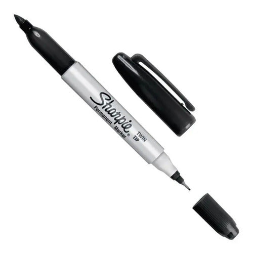 Marcador Sharpie Twin Tip Negro Doble Punta