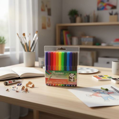 Plumones Para Colorear Penmax  12 Colores Surtido