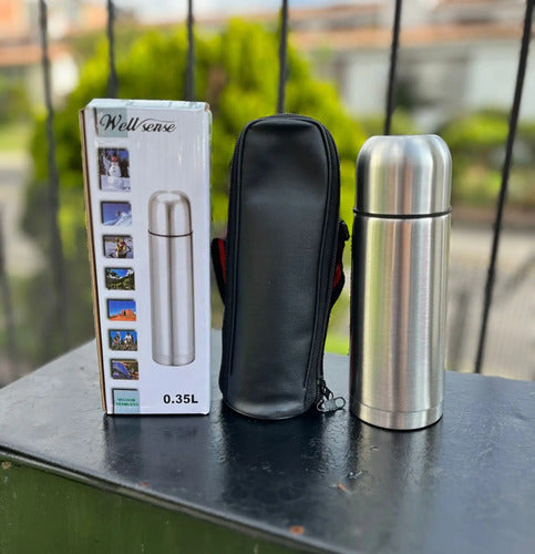Termo Metálico 350ml Caliente Y Frió  Plateado