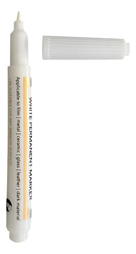 Marcador Permanente Blanco Punta Fina 1mm Blanco