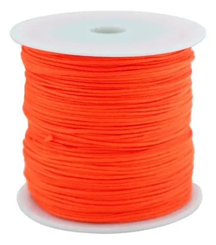 Hilo Chino 0.8mm X 90metros Naranja Para Bisutería Manillas Naranja 2.54 Cm 9000 Cm