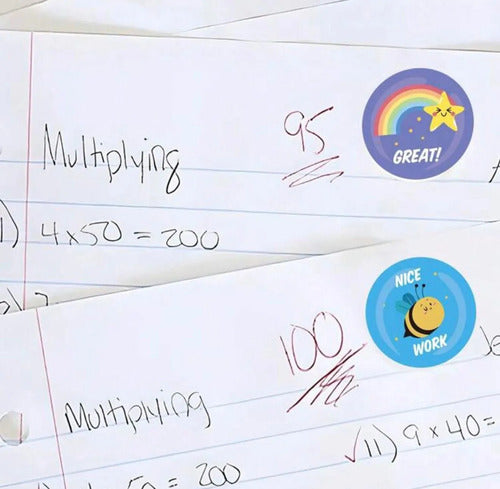 Stickers Adhesivos Para Calificaciones Maestros  X 500 Pcs Surtido Redondo