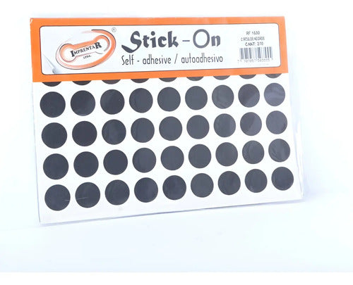 Rotulo Adhesivo Redondo Negro 1.3 Cm X 308 Pcs Negro
