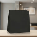 Bolsa Kraft Negra Manija 33x17x33cm - 10 Unidades Negro Bolsa Manija