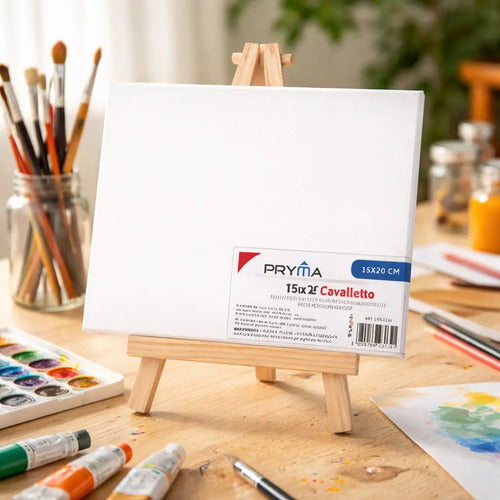 Lienzo Mini Con Caballete 15x20 Cm Blanco