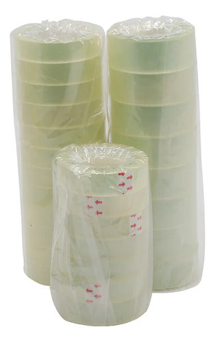 Cinta Delgada Pequeña Transparente 12mm X 25 Mts - 18 Rollos Transparente 12mm X 25 Mts