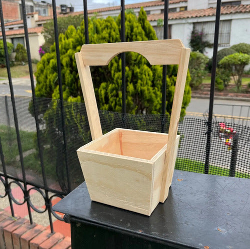 Caja Decorativa Canasta Pino Regalo 27x15x15 Cm  Madera Canasta