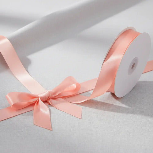 Cinta Salmon Raso Tela Satín Moños 2.5cm X 50 Metros Salmón