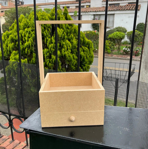 Caja Decorativa Caja Cajón Manija Pino Regalo 20x20x32 Cm Madera Cajón Con Manija