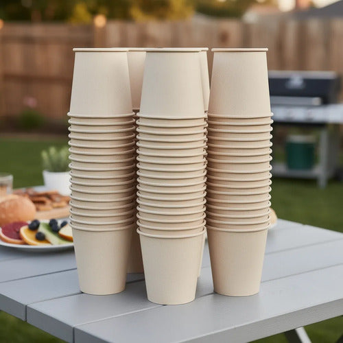 Vaso Ecológico De Caña 9 Oz Paquete X 200 Unidades Caqui Caña