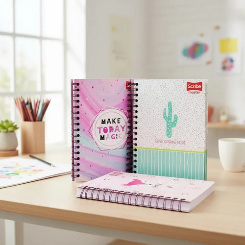 Cuaderno 7 Materias Pequeño Argollado Mujer 175 Hojas Femenino