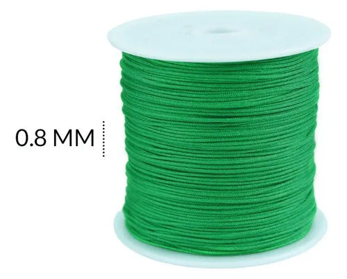 Hilo Chino 0.8mm X 90 Mts Verde Para Bisutería Manillas 1 Cm