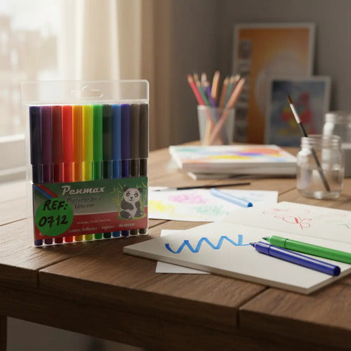 Plumones Para Colorear Penmax  12 Colores - 10 Unidades Surtido