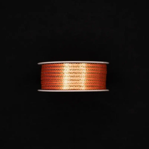 Cinta Lurex Oro Color Naranja Raso Tela 100 Mts X 3mm Naranja Oscuro 3mm