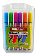 Plumón Jumbo Offi-esco Lavables Estuche X 6