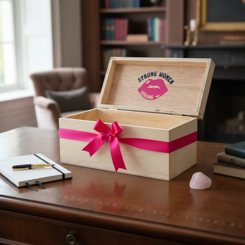 Caja Cofre Madera Para Regalo Día De La Mujer 30x15x15 Cm Madera