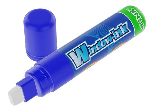 Marcador De Vinilo Tipo Posterman Window Ink 15 Mm Azul  Azul