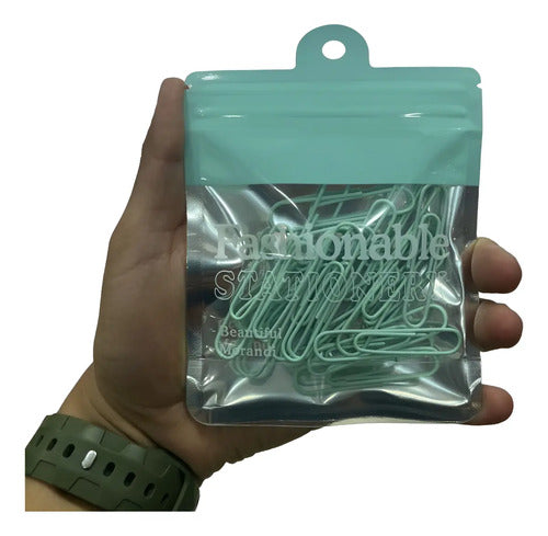 Clip Pastel Jumbo Verde X 30 Unidades  Verde Claro