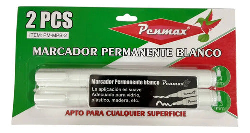 Marcador Permanente Blanco Penmax X 2 Unidades
