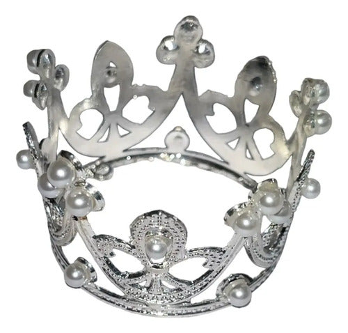 Corona Plateada Decorativa Diámetro 5cm  Plateado