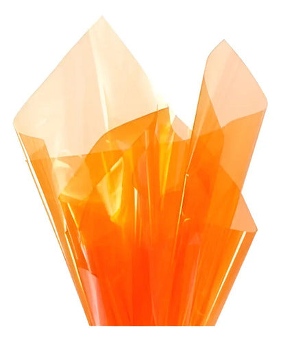 Papel Celofán Naranja X 25  Pliegos 70*100 Cms  Naranja