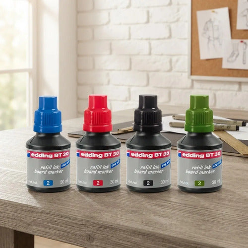 Tinta Edding Marcador Borrable 30ml X 4 Colores Ref. Bt30