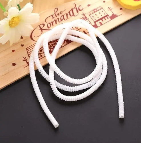 12 Unidades Protector De Cable En Resorte Blanco Blanco