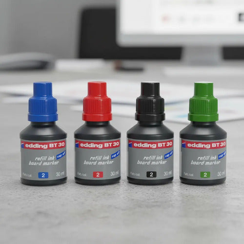 Tinta Edding Marcador Borrable 30ml X 4 Colores Ref. Bt30