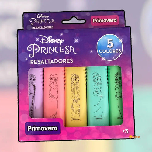Resaltadores Pastel Disney Princesas X 5 Primavera
