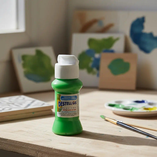 Pintura Cerámica Y Madera Destellos Color Verde Manzana