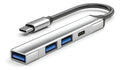Multipuerto Hub Usb Tipo C A 4 Puertos Usb  Plateado