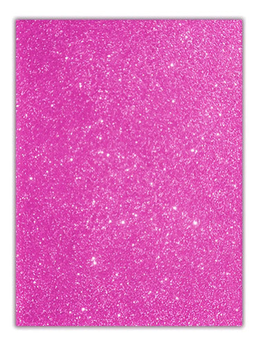 Cartulina Escarchada Fucsia 70 X 50 Cm X 6 Unidades Fucsia