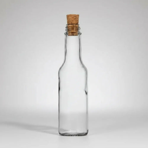 Frasco Envase De Vidrio Con Corcho 165ml - 12 Unidades Transparente