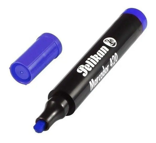 Marcador Permanente Pelikan Ref. 420 Azul X 10 Unidades