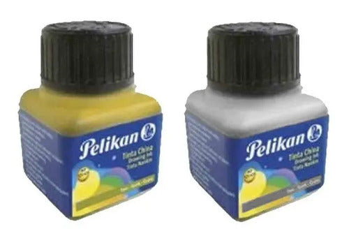 Tinta China 15 Ml Pelikan Plateado Y Dorado