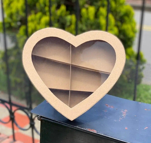 Caja Decorativa En Cartón  Para Regalo Forma Corazón Kraft