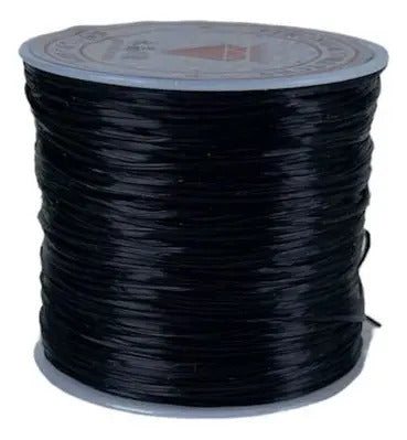 Rollo Nylon Elástico Negro 0.6mm X 100 Mts Negro