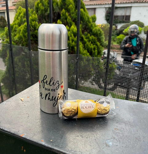 Regalo Termo Dia De La Mujer Plateado