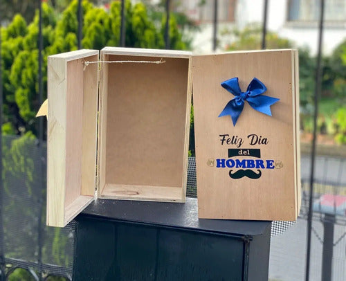 Caja Cofre Madera Para Regalo Día Del Hombre 35x21x14 Cm Madera Día Del Hombre