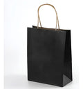 Bolsa Papel Negra Kraft Manija 20x16x8cm - 50 Unidades Negro Bolsa Manija