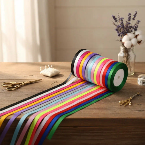 Cinta De Raso Para Moños 50 Mts X 1.2 Cm Color A Elección Verde Oscuro